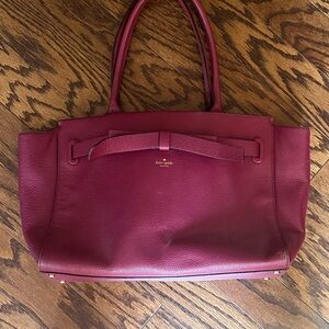 Kate Spade Purple Leather Tote Bag with Structured Design